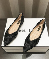 Weiche, bequeme Aprikosen-Flachschuhe für Damen mit spitzer Spitze